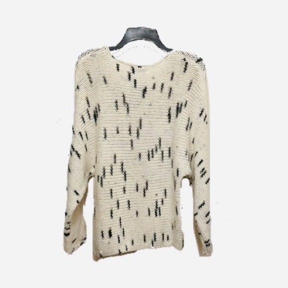 John + Jenn Black Sprinkles Dolman Knit Sweater (White) - Picture 2 of 3